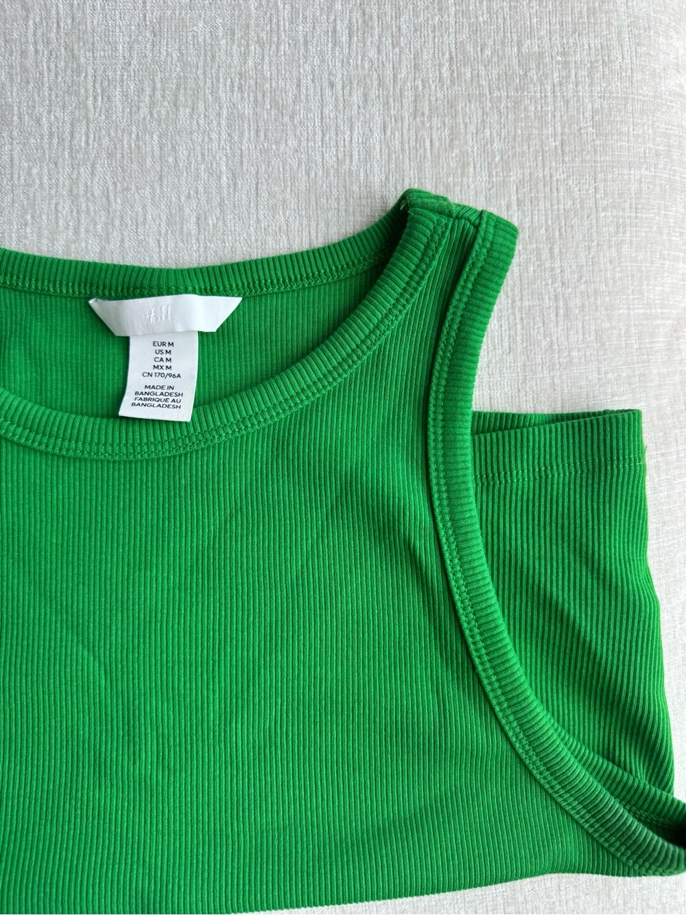 H&M Women's Ribbed Tank Top - Green